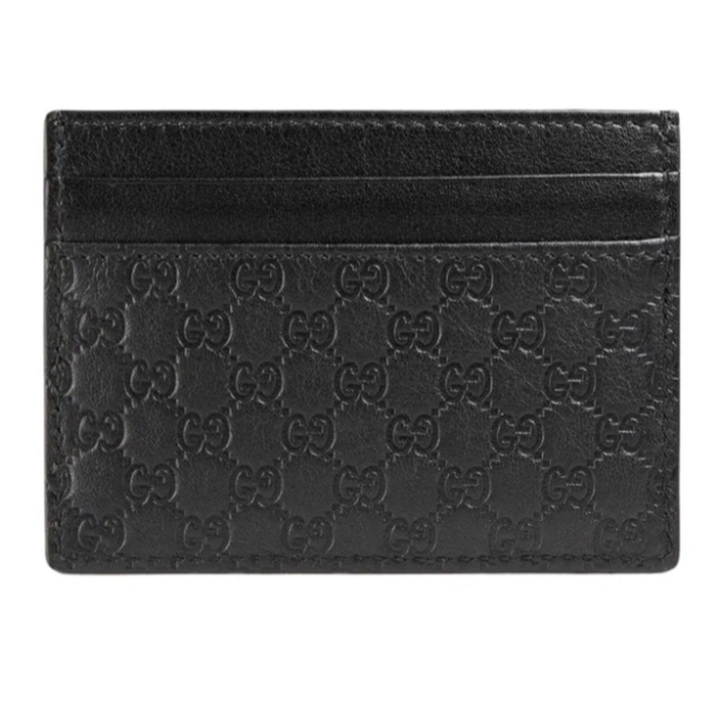 Gucci GG MicroGuccissima Black Leather Card Holder